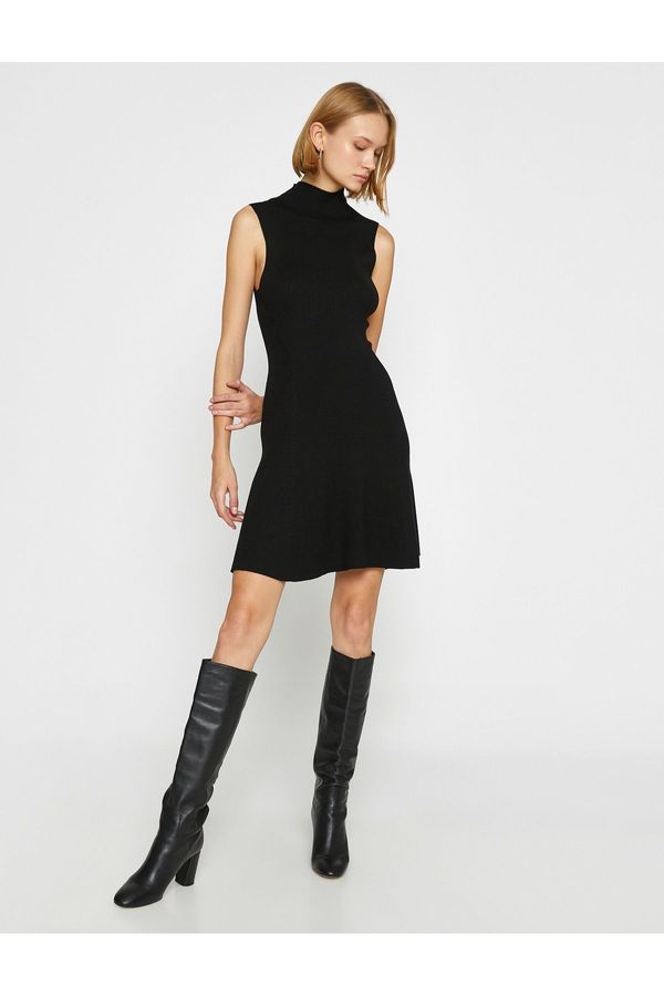 Koton Koton Sleeveless Mini Knitwear Dress Turtleneck