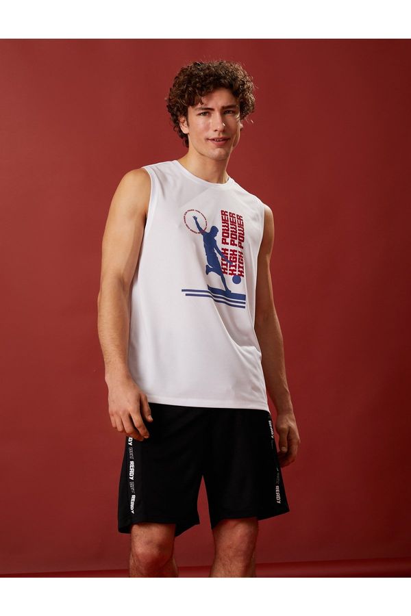 Koton Koton Sleeveless Sports Undershirt Basketball Printed Crew Neck Breathable Fabric