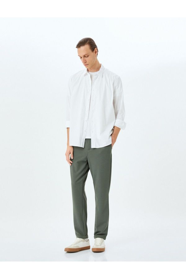Koton Koton Slim Fit Chino Trousers with Elastic Detail