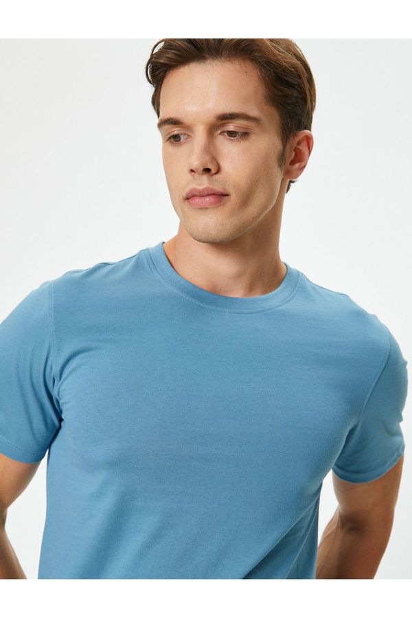Koton Koton Slim Fit Cotton Short Sleeve Crew Neck Basic T-Shirt