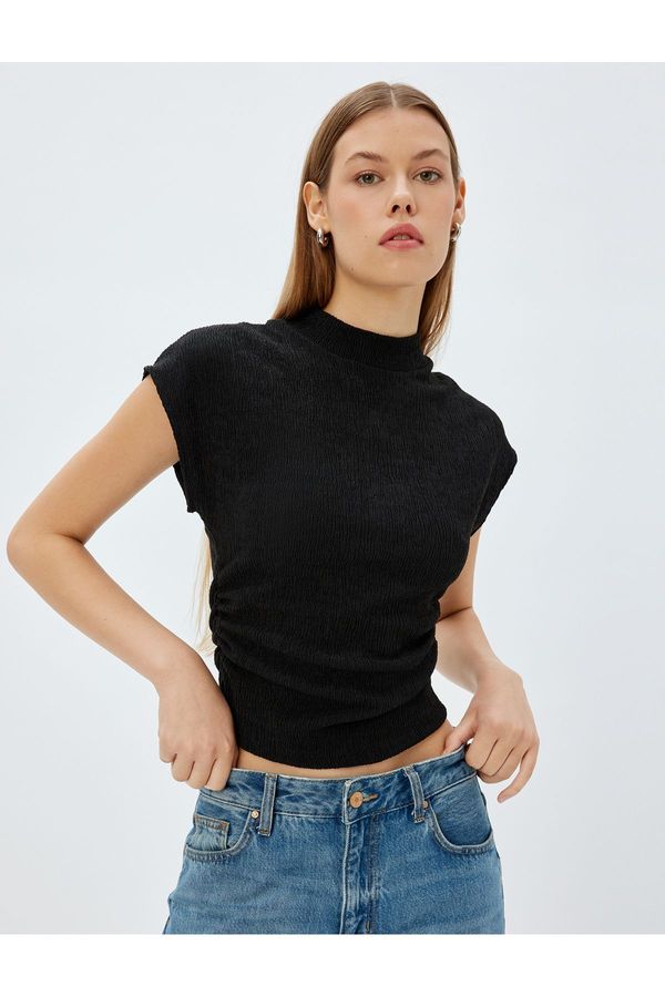 Koton Koton Slim Fit Textured Stand Collar Sleeveless T-Shirt