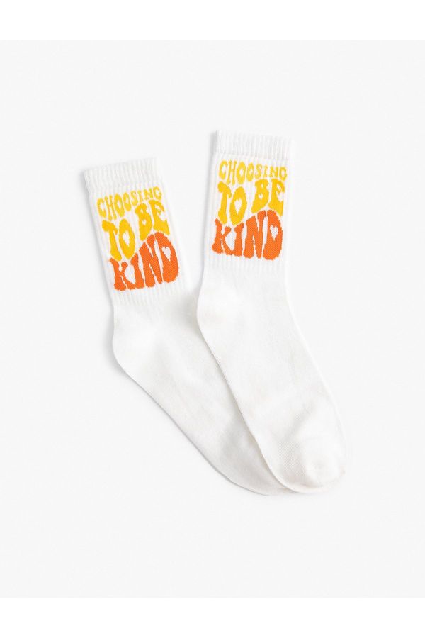 Koton Koton Slogan Patterned Socks