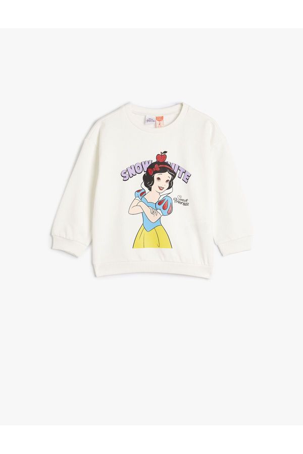 Koton Koton Snow White Sweat Licensed Long Sleeve Crew Neck With Ribbon