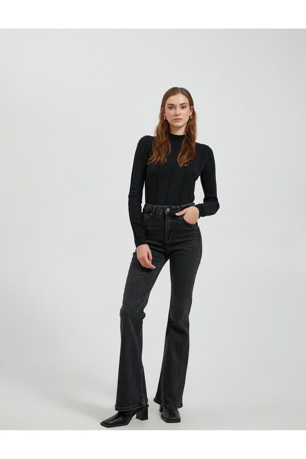 Koton Koton Soft Textured Knitwear Sweater Turtleneck