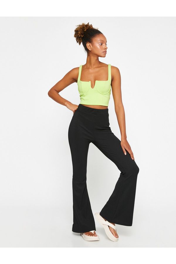 Koton Koton Spanish Leg Trousers High Waist