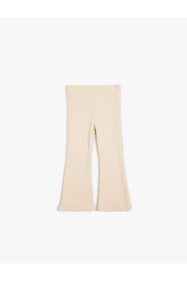 Koton Koton Spanish Leg Trousers Viscose Fabric Ribbed