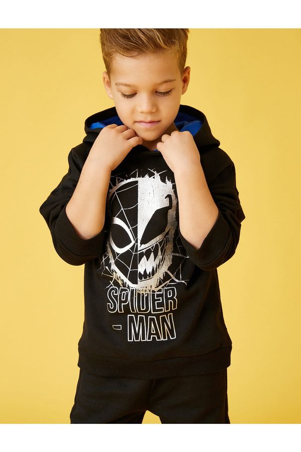 Koton Koton Spider-Man Sweatshirt with Printed Licensed Hoodie