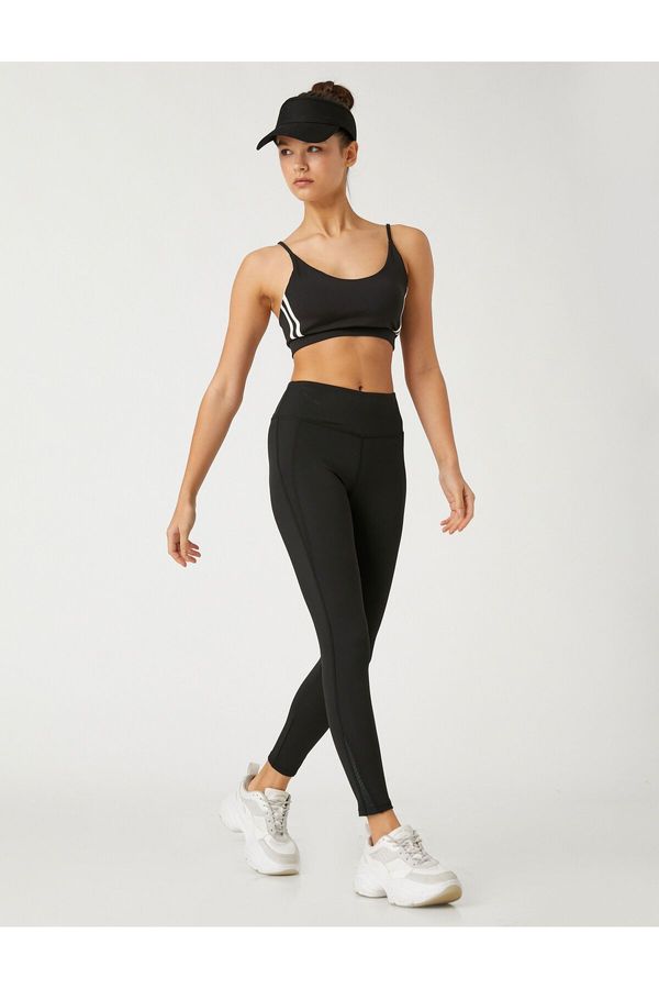 Koton Koton Sports Leggings Side Mesh Detailed Stitched Normal Waist