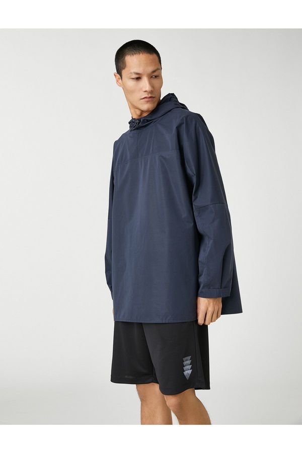 Koton Koton Sports Oversize Raincoat Hooded Long Sleeve Waterproof
