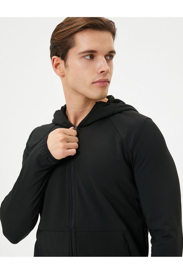 Koton Koton Sports Sweat Hooded Zipper Pocket Detailed