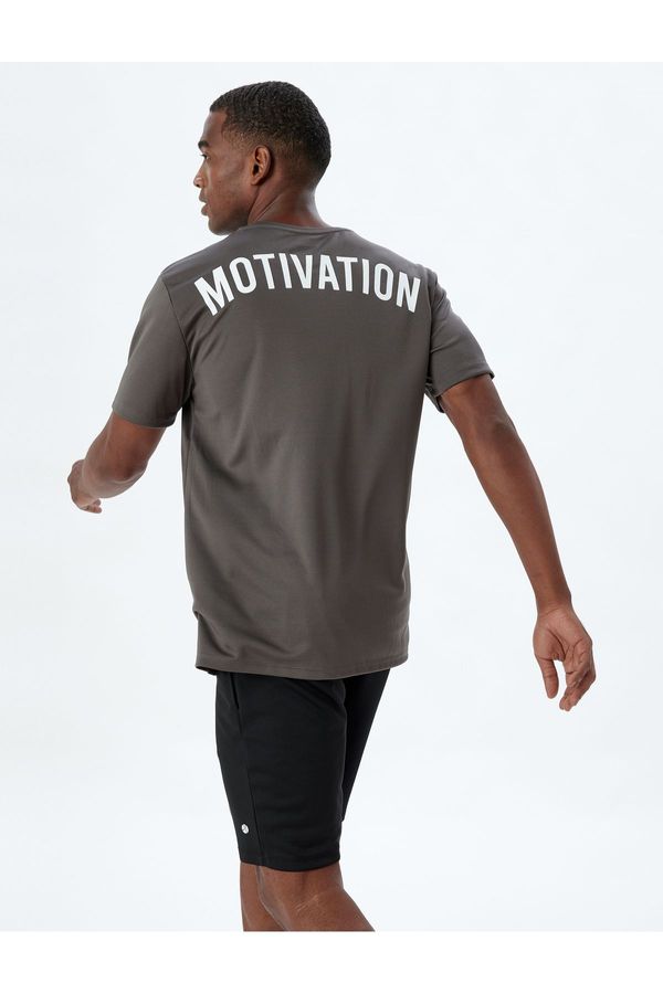 Koton Koton Sports T-Shirt Back Printed Crew Neck Short Sleeve