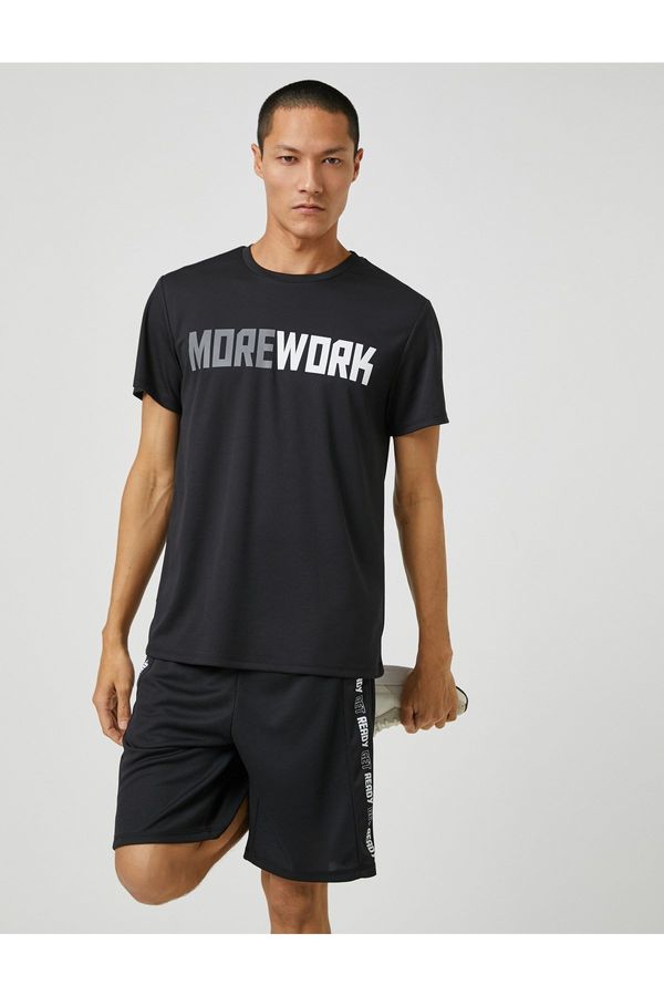 Koton Koton Sports T-Shirt Motto Printed Crew Neck Breathable Fabric