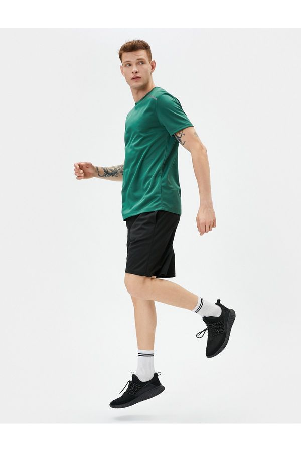 Koton Koton Sports T-Shirt Reflective Printed Crew Neck Short Sleeve