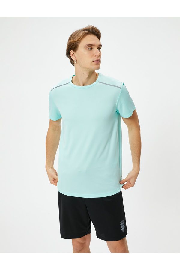 Koton Koton Sports T-Shirt Reflector Printed Short Sleeve Crew Neck