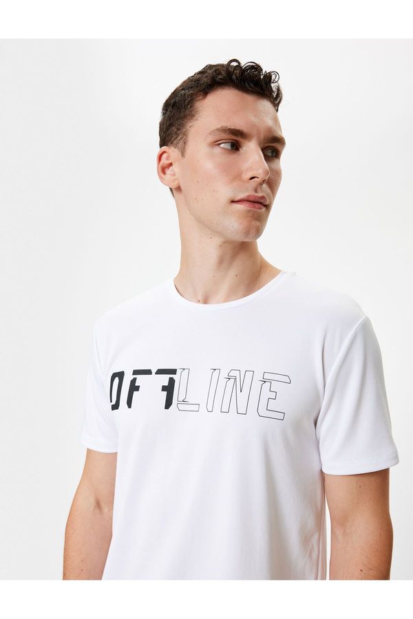 Koton Koton Sports T-Shirt Slogan Printed Crew Neck Short Sleeve