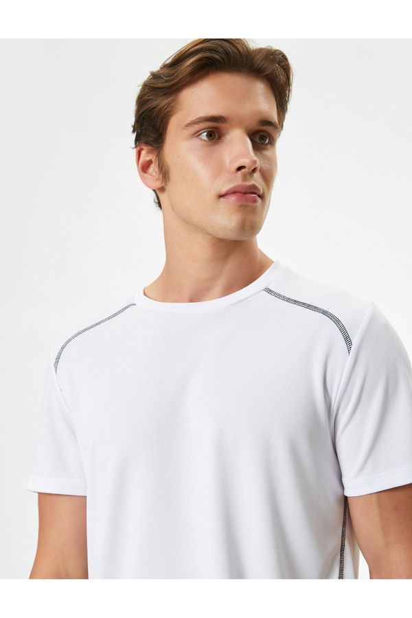 Koton Koton Sports T-Shirt Stripe Printed Crew Neck Short Sleeve