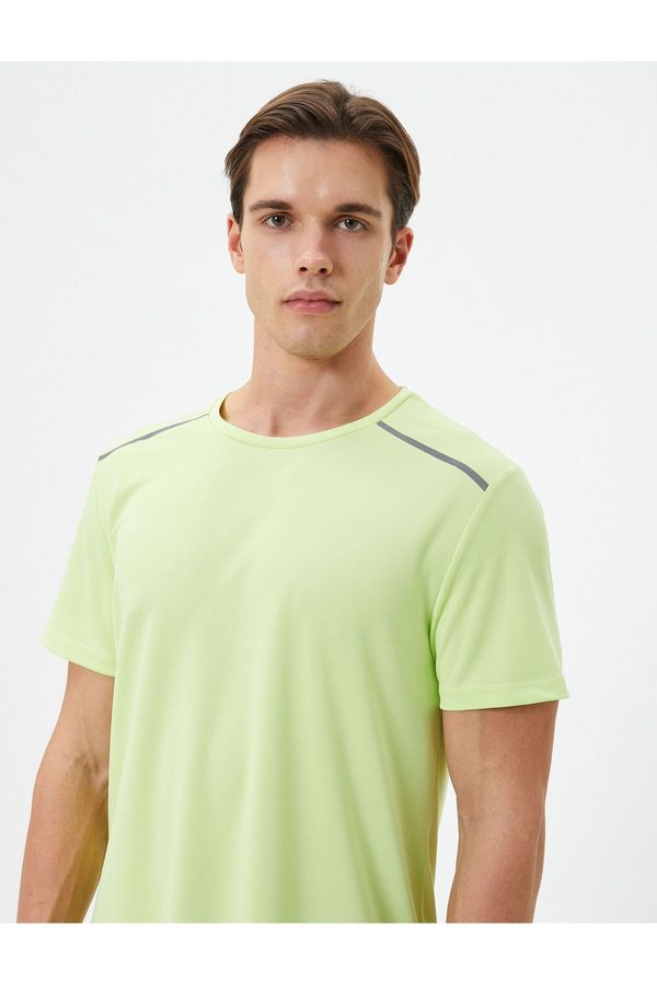 Koton Koton Sports T-Shirt with Stripe Print Crew Neck Short Sleeved