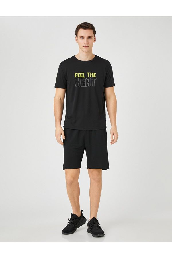Koton Koton Sports T-shirt with the slogan Printed Crew Neck Short Sleeved Breathable Fabric.