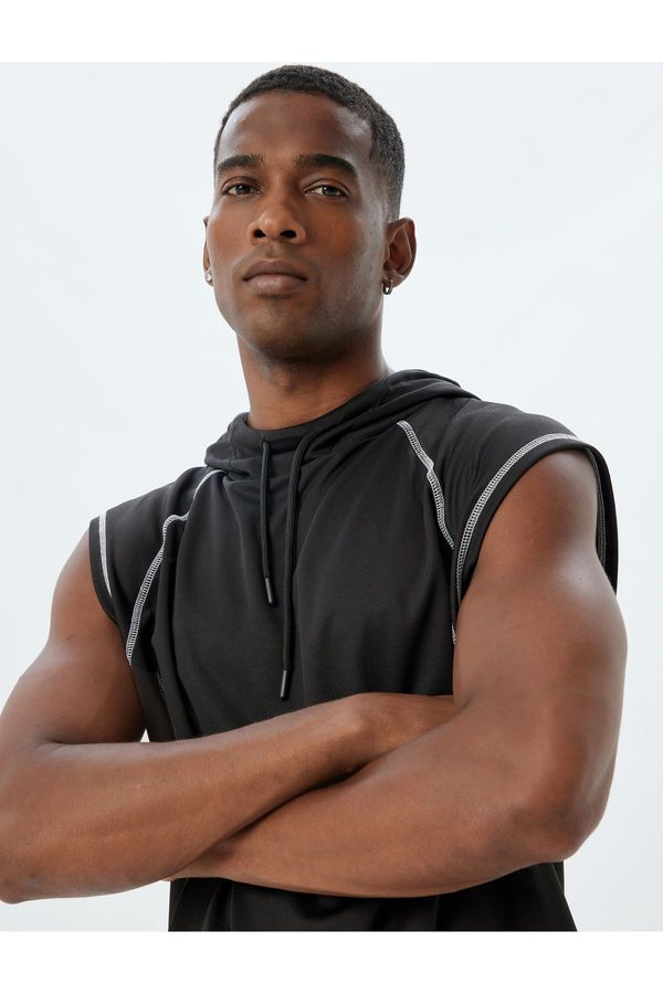 Koton Koton Sports Tank Top Hooded Sleeveless Stitched Detail