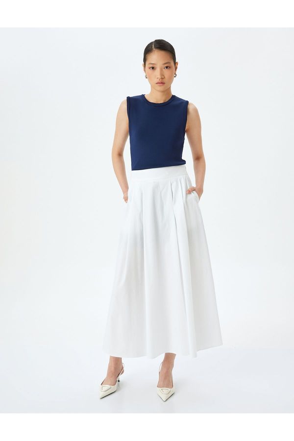 Koton Koton Standard Waist Pocket Long Bell Skirt
