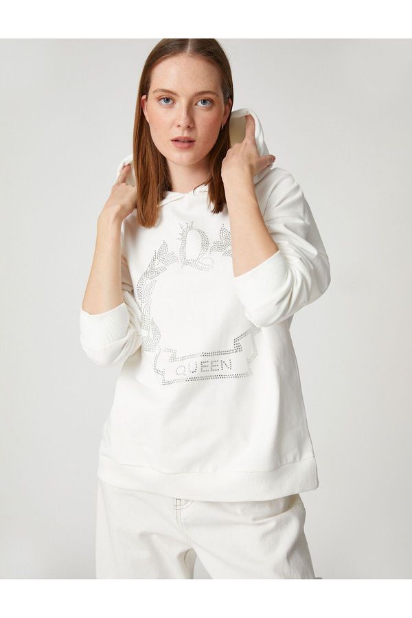 Koton Koton Stones Sweatshirt Hoodie Cotton