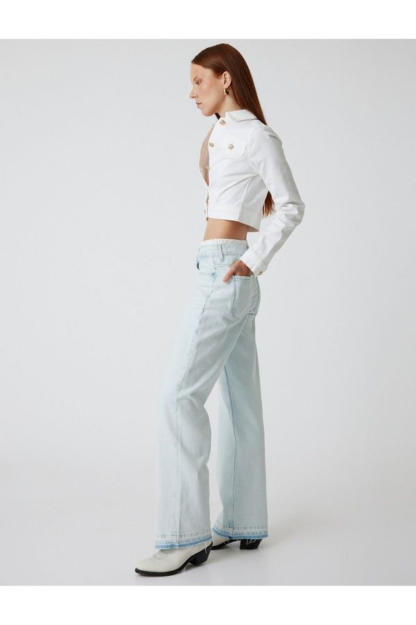 Koton Koton Straight Long Leg Jeans Double Waist Detailed Normal Waist - Straight Jean