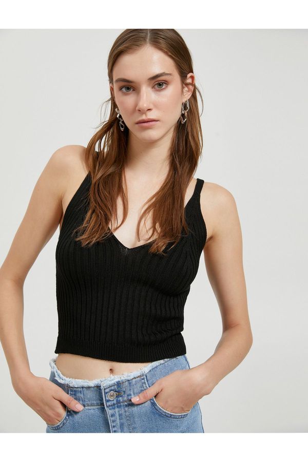 Koton Koton Strap V-Neck Crop Knitwear Undershirt