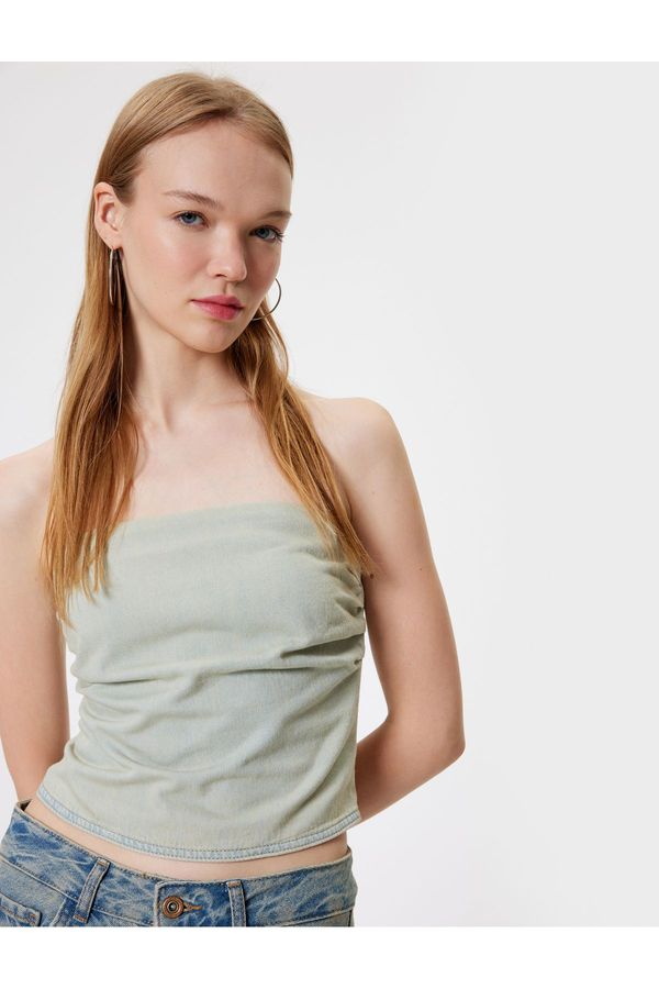 Koton Koton Strapless Bustier Sleeveless Back Zipper Slim Fit