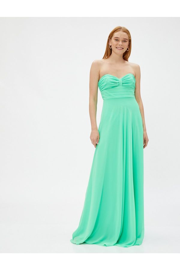 Koton Koton Strapless Chiffon Evening Dress