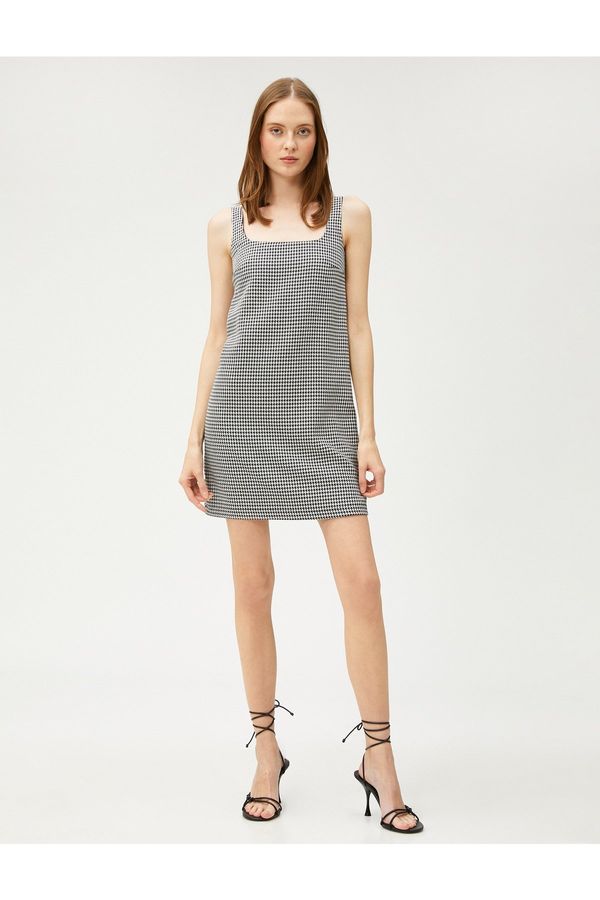 Koton Koton Strapless Mini Dress Square Collar