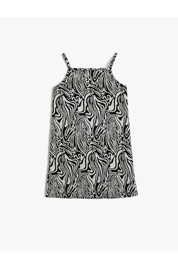 Koton Koton Strappy Dress with Abstract Pattern