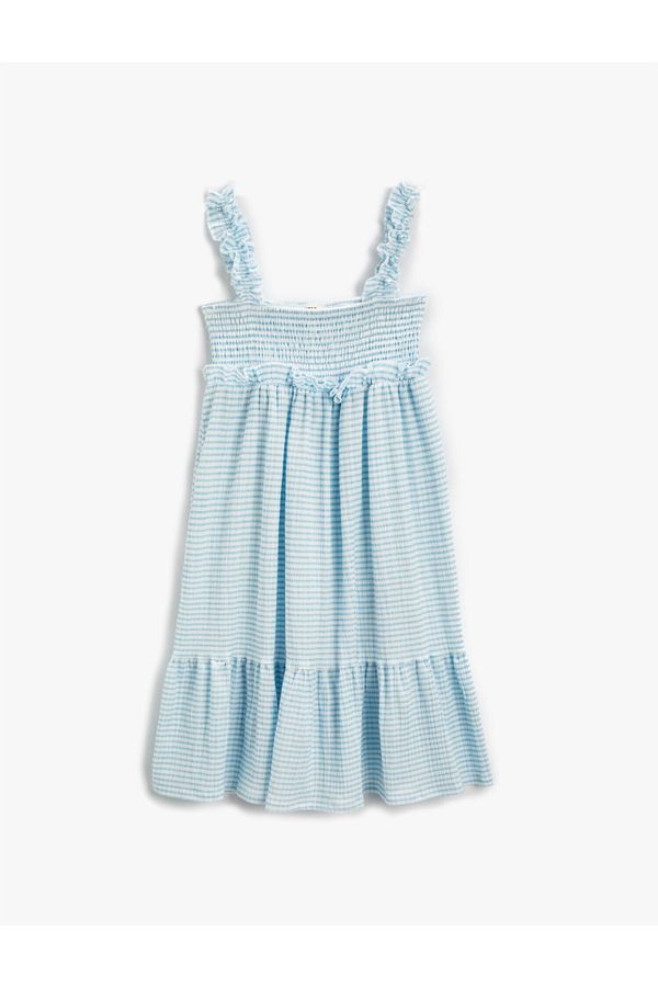 Koton Koton Straps Striped Ruffle Midi Dress