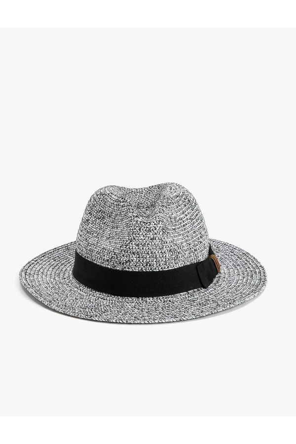 Koton Koton Straw Hat with Band Detail and Knitted Motif