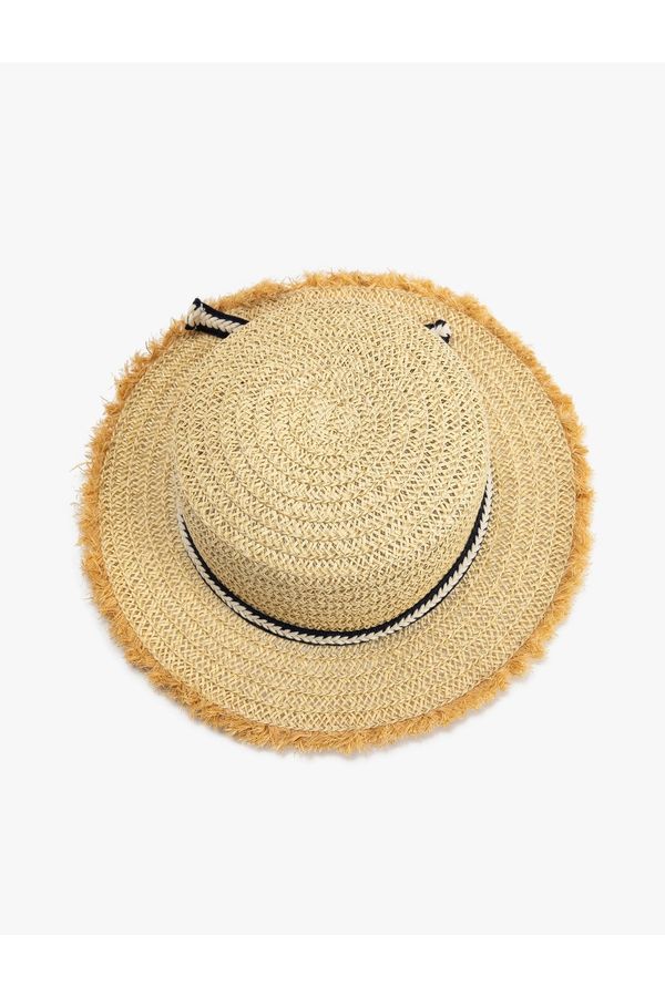 Koton Koton Straw Hat with Pompom Detail