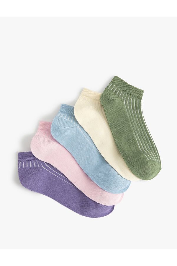 Koton Koton Striped 5-Pack Bootie Socks Set Multicolor