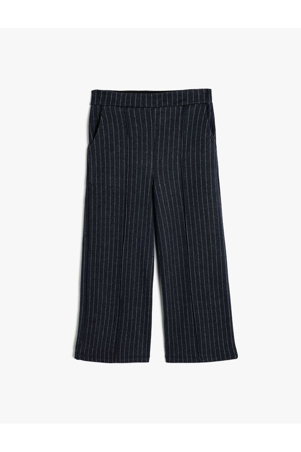 Koton Koton Striped School Trousers Relaxed Cut Pocket Detail