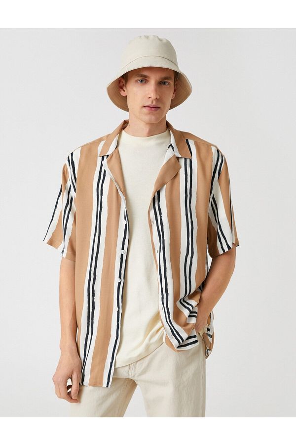 Koton Koton Striped Short Sleeve Summer Shirt