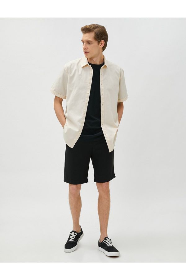 Koton Koton Summer Shirt Short Sleeve Classic Collar Cotton