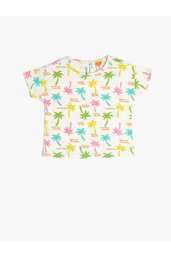 Koton Koton Summer Theme T-Shirt Printed Crew Neck Short Sleeve Cotton