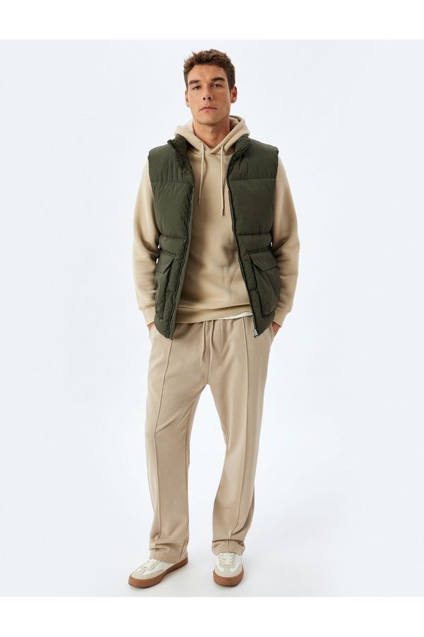 Koton Koton Sweatpants with Waist Tie and Pocket Stitching Detail, Cotton