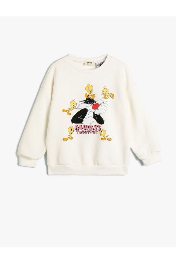 Koton Koton Sweatshirt Looney Tunes Printed Licensed Long Sleeve Crew Neck Ribbed