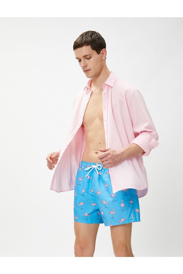 Koton Koton Swim Shorts Flamingo Printed Waist With Pocket Detail