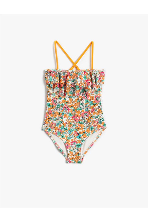 Koton Koton Swimsuit Floral Printed Ruffled