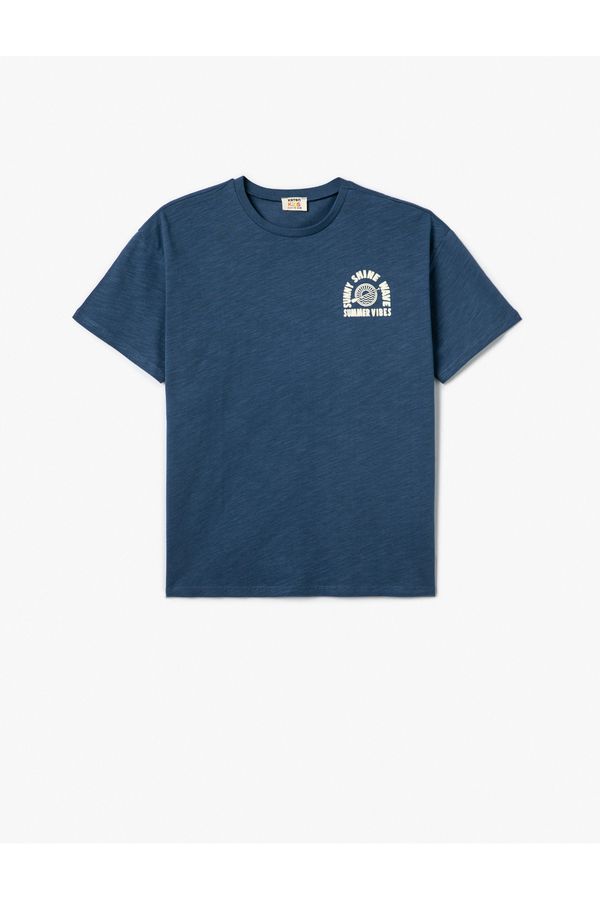 Koton Koton T-Shirt Back Printed Short Sleeve Crew Neck Cotton