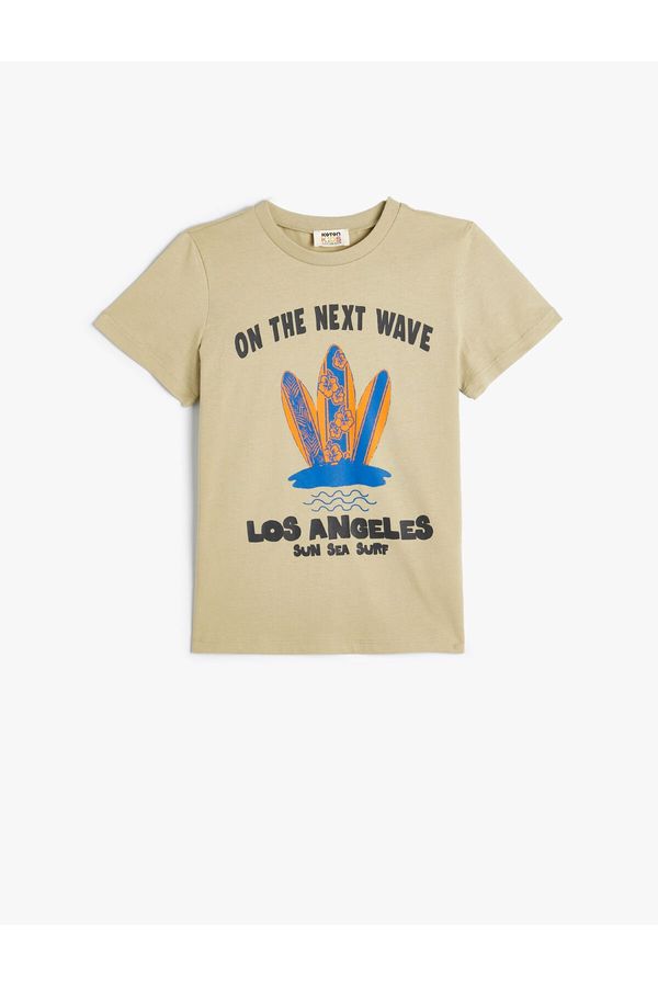 Koton Koton T-Shirt Los Angeles Printed Short Sleeve Crew Neck Cotton