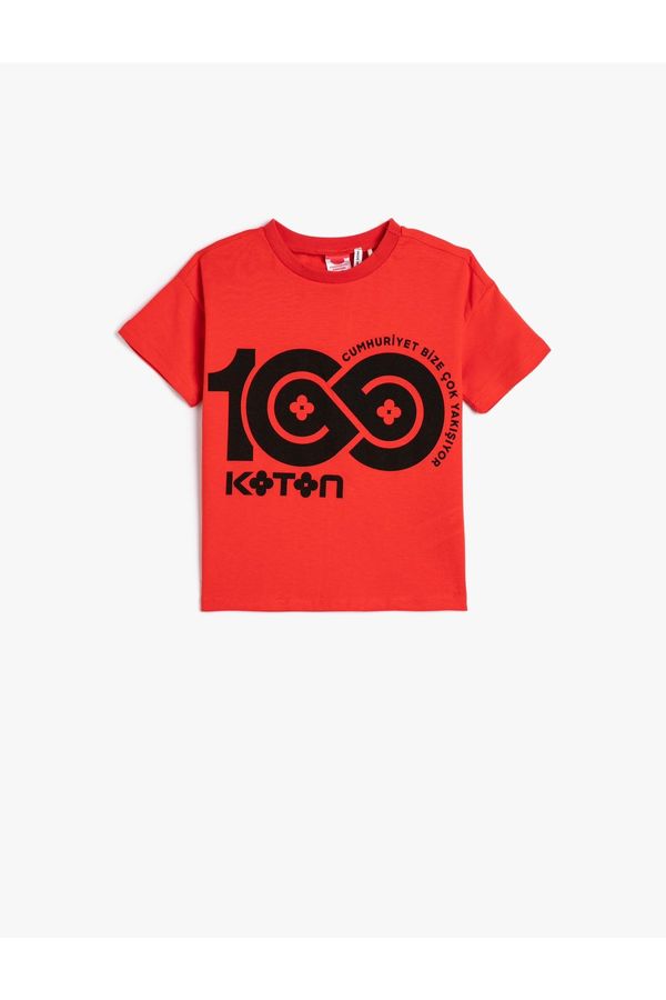 Koton Koton T-Shirt Printed Short Sleeve Cotton