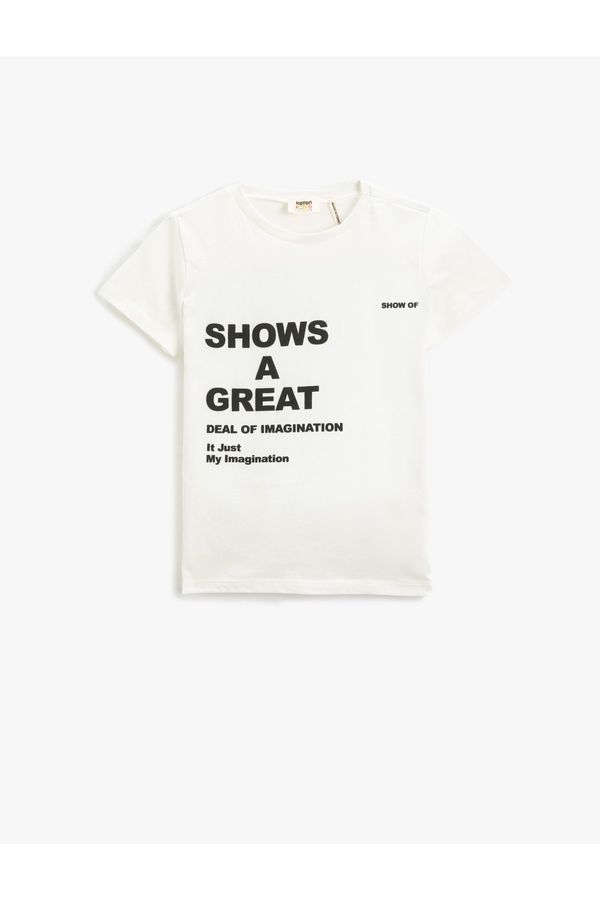 Koton Koton T-Shirt Printed Short Sleeve Crew Neck Cotton