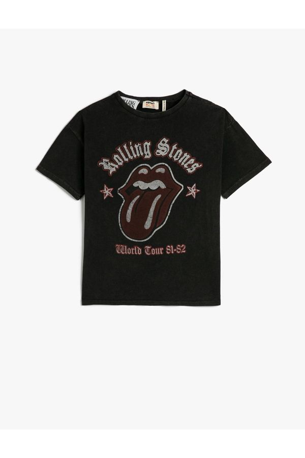 Koton Koton The Rolling Stones T-Shirt Licensed Short Sleeve Crew Neck Cotton.
