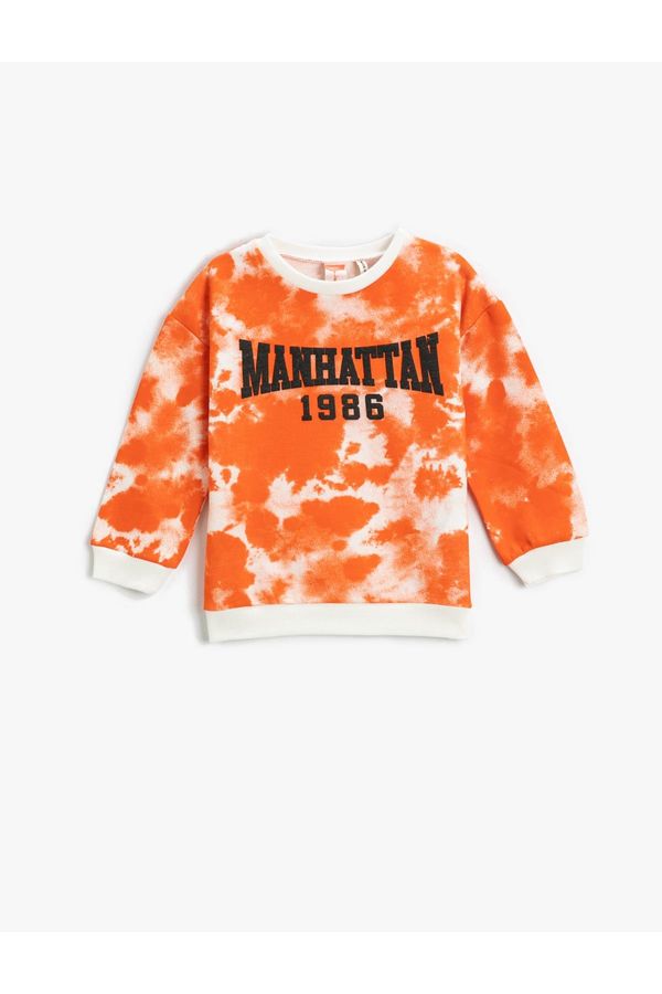 Koton Koton Tie-dye Patterned Sweatshirt Crew Neck