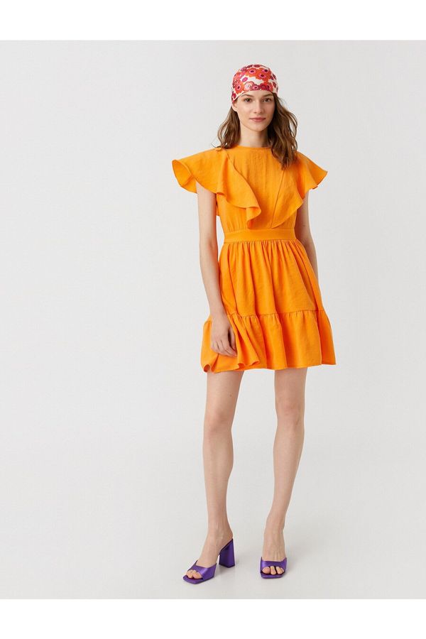 Koton Koton Tiered Mini Dress Flounce Sleeveless Modal Blended